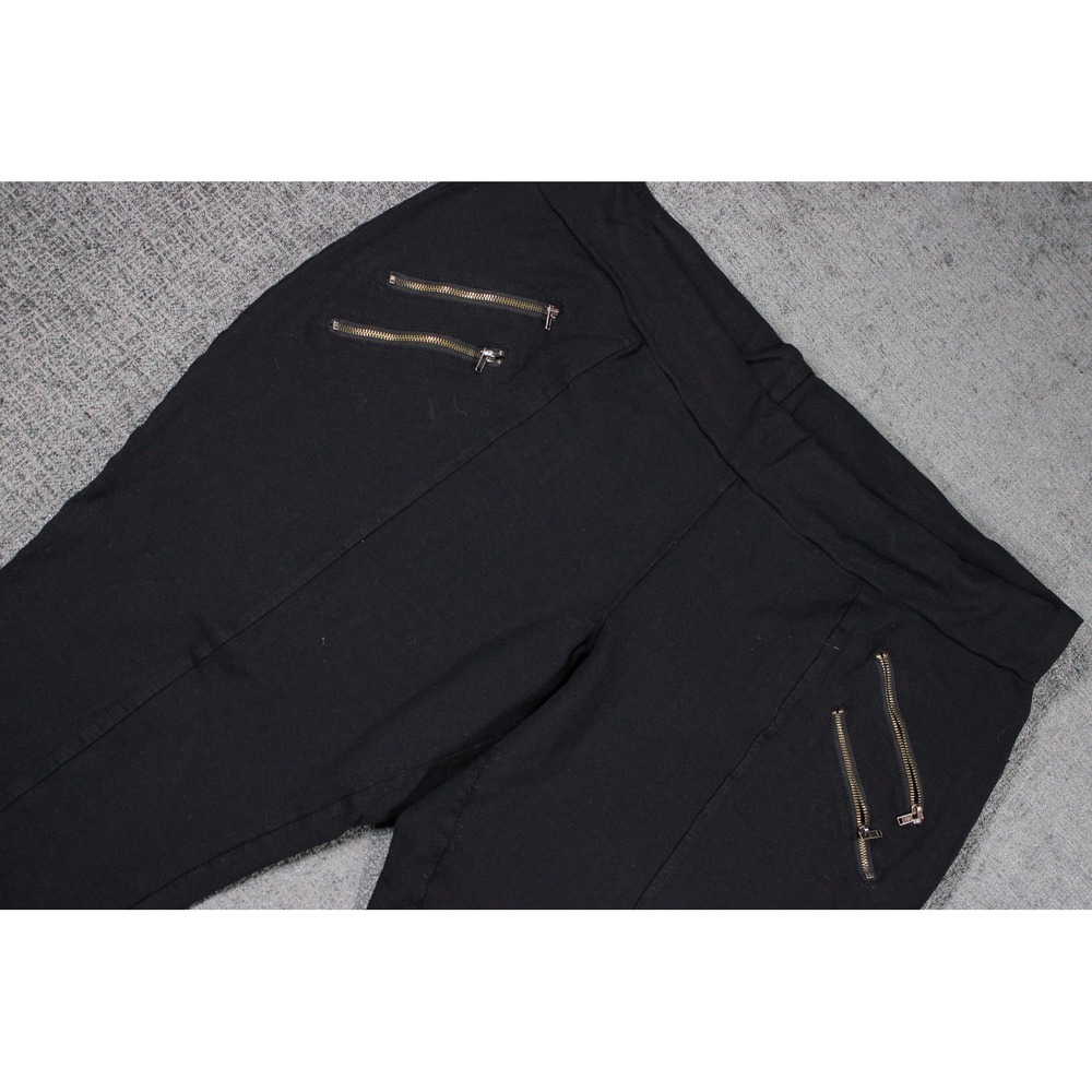 Ashley Stewart Womens Black Zipper Accent Stretch Pull On Leggings Size 22/24